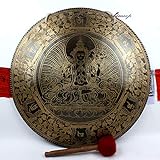 45 cm tallado Super Sound Tibetan Healing Gong de Nepal